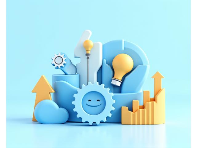 Toolkit with various business icons, representing operational excellence
