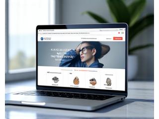 Illustration of an e-commerce website interface on a laptop screen