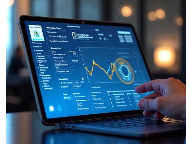 Digital dashboard showing real-time operational data, KPIs, and automation processes on a tablet, symbolizing digital transformation.