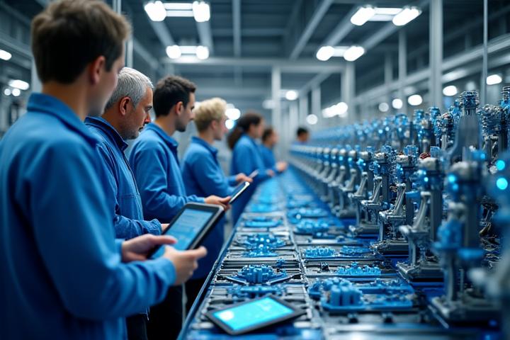 Modern manufacturing facility with automated processes and precise machinery